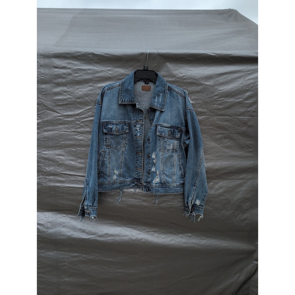Judy Blue Distressed Denim Jacket Size Medium New